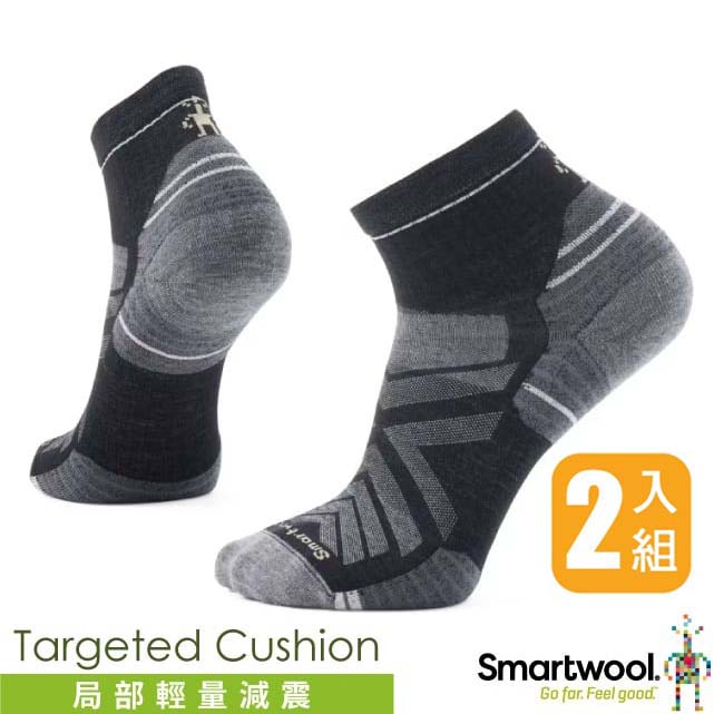 【SmartWool】美麗諾羊毛 Merino 機能戶外局部輕量減震低筒襪(2雙入)/SW002479-001 黑✿30E010
